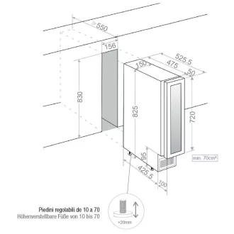 Pando PVZB-15-9XR borhűtő - pult alá építhető, inox, jobbos - WaterMarkt.hu