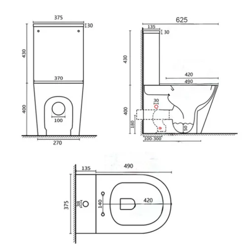 Paulo rimless WC kombi alsó/hátsó kifolyással soft close ülőkével - WaterMarkt.hu