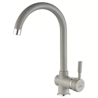 Laveo LETE íves normál gránit csaptelep - szürke - WaterMarkt.hu