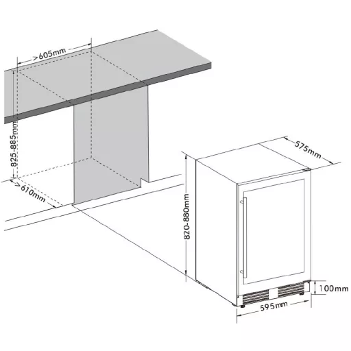 FrigeluX Kültéri inox hűtő RETT136A pult alá építhető és szabadonálló, 102 L - WaterMarkt.hu