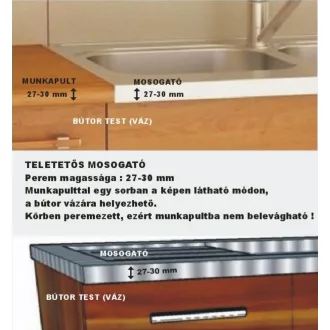 RODI POUSAR TELETETŐS kétmedencés rozsdamentes mosogató - 80x60 cm - WaterMarkt.hu