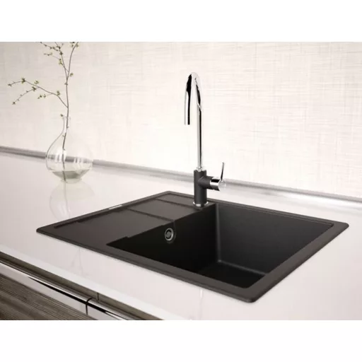 SCHOCK RONDA CRISTALITE D-100L egymedencés csepptálcás prémium mosogató - Nero - WaterMarkt.hu