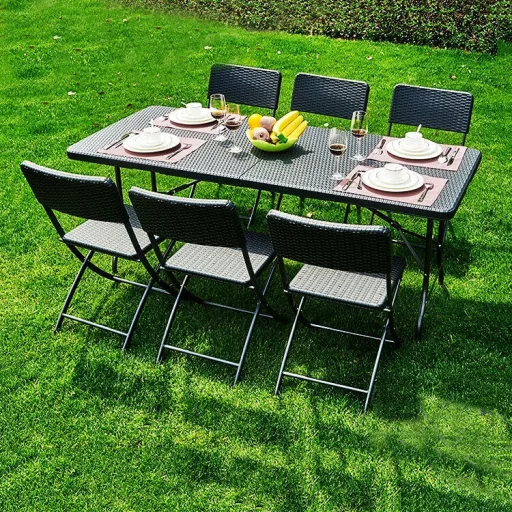 Rattan hatású összecsukható kerti asztal - WaterMarkt.hu