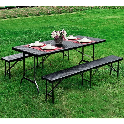 Rattan hatású összecsukható kerti asztal - WaterMarkt.hu