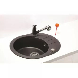 Alveus Roll 40 egymedencés kis csepptálcás kerek gránit mosogató - WaterMarkt.hu