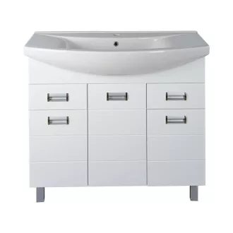 Viva SZQUARE 100 lábon álló fürdőszobabútor Sanovit ZENON 6095 porcelán mosdóval 97 x 51 cm - WaterMarkt.hu