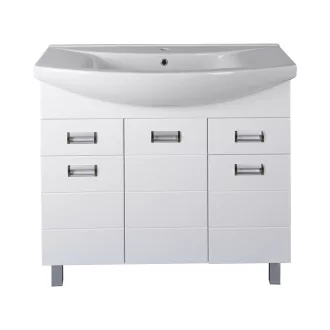 Viva SZQUARE 100 lábon álló fürdőszobabútor Sanovit ZENON 6095 porcelán mosdóval 97 x 51 cm - WaterMarkt.hu