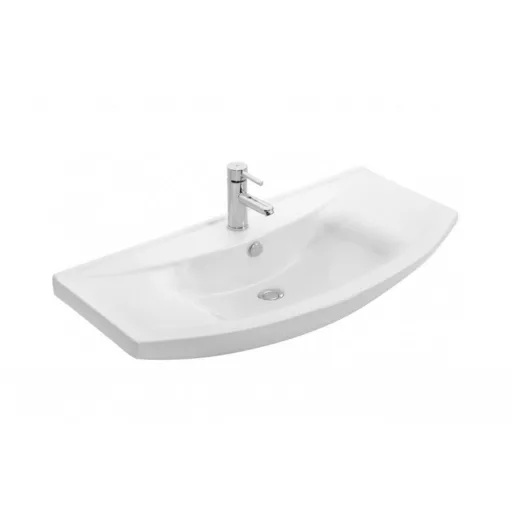 Viva SZQUARE 100 lábon álló fürdőszobabútor Sanovit ZENON 6095 porcelán mosdóval 97 x 51 cm - WaterMarkt.hu