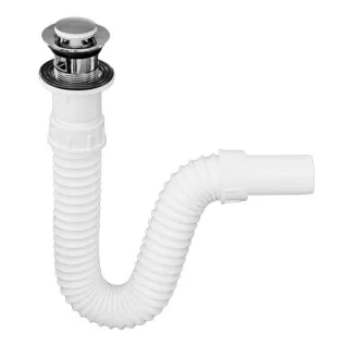TEXO KLIKK- KLAKK króm sr. mosdószifon flexibilis cső, túlfoly. leeresztő - Ø 5/4" x 0,5 m x Ø 40 mm - WaterMarkt.hu