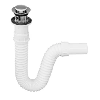 TEXO KLIKK- KLAKK króm sr. mosdószifon flexibilis cső, túlfoly. leeresztő - Ø 5/4" x 0,5 m x Ø 40 mm - WaterMarkt.hu