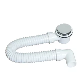 TEXO Exclusive zuhanytálca szifon Ø 60 mm rozsdamentes takaróval - Ø 5/4" x 0,4 m x Ø 40 mm - WaterMarkt.hu