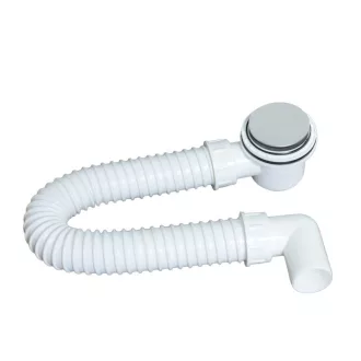 TEXO Exclusive zuhanytálca szifon Ø 60 mm rozsdamentes takaróval - Ø 5/4" x 0,4 m x Ø 40 mm - WaterMarkt.hu