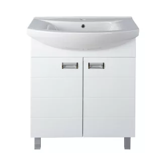 Viva SZQUARE 55 lábon álló fürdőszobabútor Sanovit ZENON 6055 porcelán mosdóval 55 x 44 cm - WaterMarkt.hu