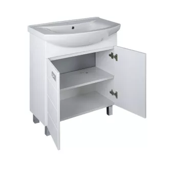 Viva SZQUARE 55 lábon álló fürdőszobabútor Sanovit ZENON 6055 porcelán mosdóval 55 x 44 cm - WaterMarkt.hu