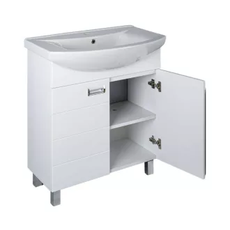 Viva SZQUARE 65 lábon álló fürdőszobabútor Sanovit ZENON 6065 porcelán mosdóval 65 x 47 cm - WaterMarkt.hu