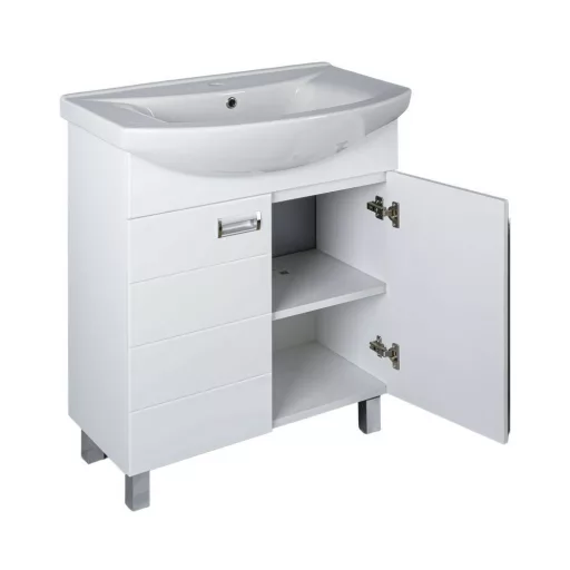 Viva SZQUARE 65 lábon álló fürdőszobabútor Sanovit ZENON 6065 porcelán mosdóval 65 x 47 cm - WaterMarkt.hu
