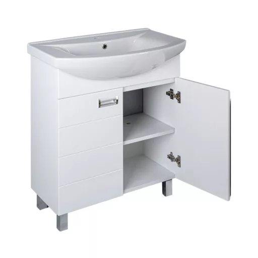Viva SZQUARE 65 lábon álló fürdőszobabútor Sanovit ZENON 6065 porcelán mosdóval 65 x 47 cm - WaterMarkt.hu