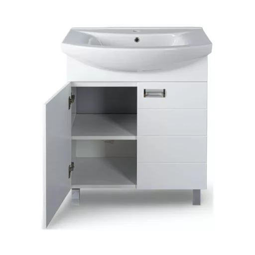 Viva SZQUARE 65 lábon álló fürdőszobabútor Sanovit ZENON 6065 porcelán mosdóval 65 x 47 cm - WaterMarkt.hu