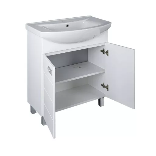 Viva SZQUARE 75 lábon álló fürdőszobabútor Sanovit ZENON 6075 porcelán mosdóval 75 x 49,8 cm - WaterMarkt.hu