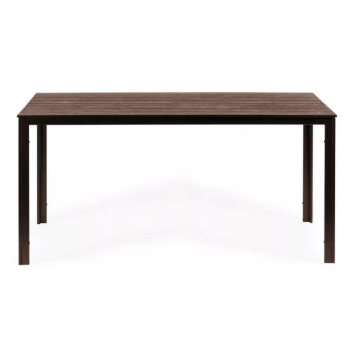 6 személyes kerti asztal 156x78 cm polywood barna - WaterMarkt.hu
