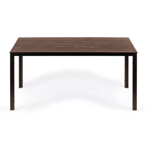 6 személyes kerti asztal 156x78 cm polywood barna - WaterMarkt.hu