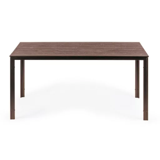 6 személyes kerti asztal 156x78 cm polywood barna - WaterMarkt.hu