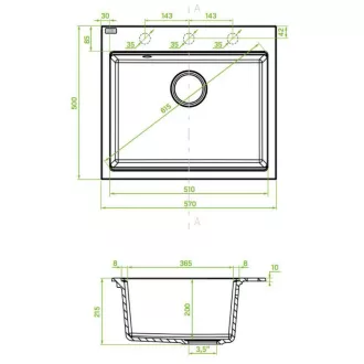 Laveo TAU 6 egymedencés mosogató, szürke - WaterMarkt.hu