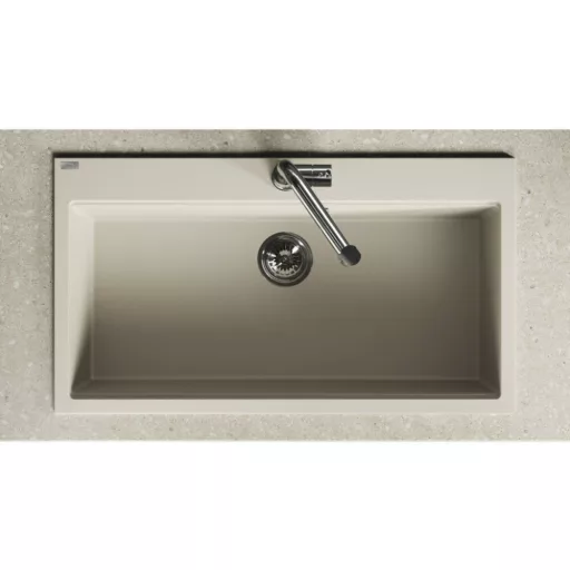 Laveo TAU 6 egymedencés mosogató, szemcsés fekete - WaterMarkt.hu
