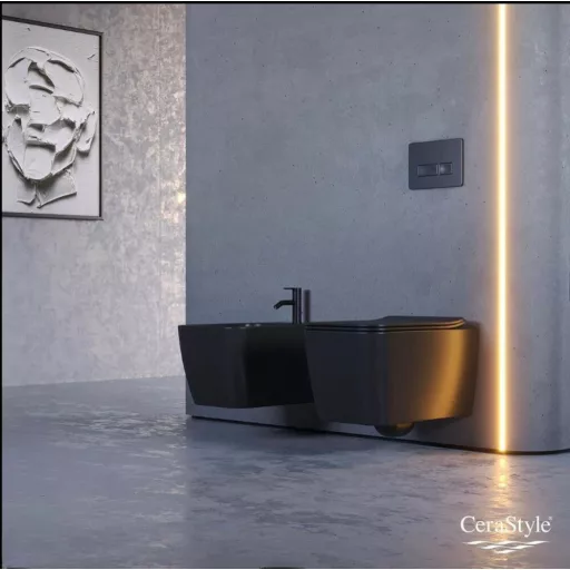 CeraStyle IBIZA / HERA WC ülőke - MATT FEKETE - duroplast - lecsapódásgátlós - könnyen levehető - WaterMarkt.hu