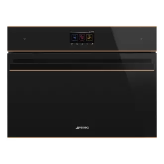   SMEG KOMBINÁLT KOMPAKT GŐZSÜTŐ,DSN ,16 funkció,5 gőzfunkció,TFT kijelző,fekete üveg réz díszítéssel