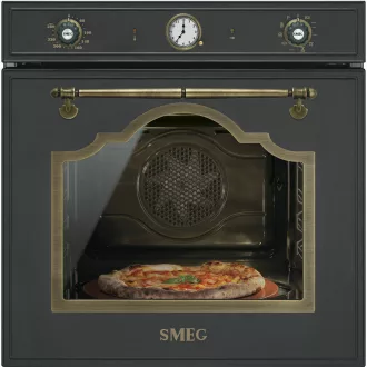 SMEG PIROLITIKUS HŐLÉGKEVERÉSES SÜTŐ, Cortina design, 60 cm, analóg, antracit - WaterMarkt.hu