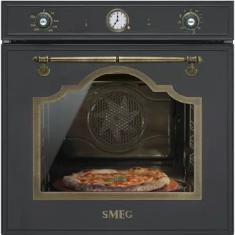   SMEG PIROLITIKUS HŐLÉGKEVERÉSES SÜTŐ, Cortina design, 60 cm, analóg, antracit