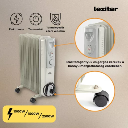 Norde 7 tagos olajradiátor 600W/900W/1500W - WaterMarkt.hu