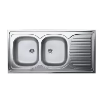 LAVEO LON 60 2CS kétmedence inox cseppt. teletetős mosogató szifonnal - WaterMarkt.hu