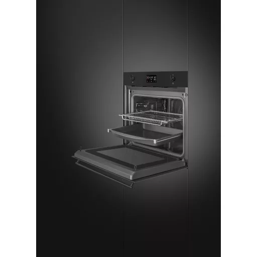 SMEG KOMBINÁLT MIKROHULLÁMÚ SÜTŐ, Classica design, Galileo, 60 cm, ES LCD, matt fekete