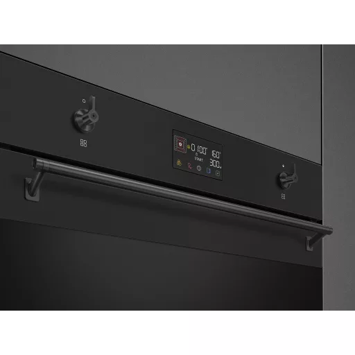 SMEG KOMBINÁLT MIKROHULLÁMÚ SÜTŐ, Classica design, Galileo, 60 cm, ES LCD, matt fekete