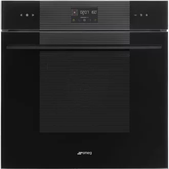   SMEG PIROLITIKUS HŐLÉGKEVERÉSES SÜTŐ, Linea design, Galileo, 60 cm, ES LCD, mélyfekete üveg