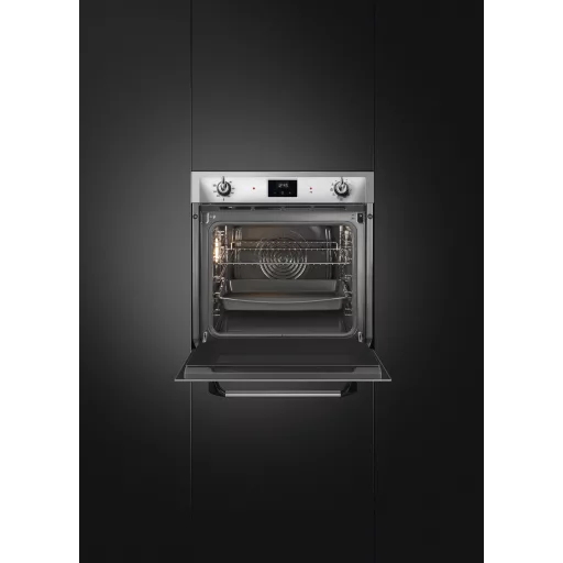 SMEG PIROLITIKUS HŐLÉGKEVERÉSES SÜTŐ, Victoria design, Galileo, 60 cm, ES LCD, inox
