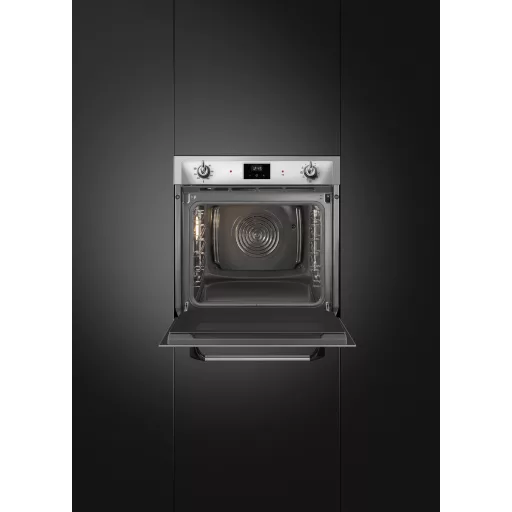 SMEG PIROLITIKUS HŐLÉGKEVERÉSES SÜTŐ, Victoria design, Galileo, 60 cm, ES LCD, inox