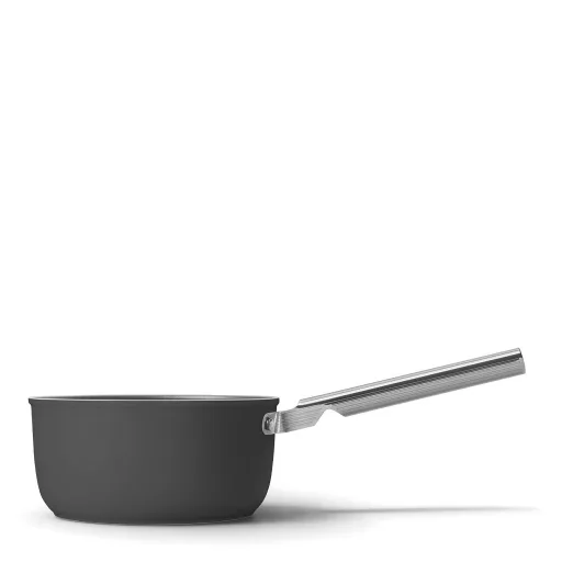 SMEG SZÓSZOS EDÉNY, 20 cm, edzett üveg fedő, rozsdamentes acél fogantyú, matt fekete