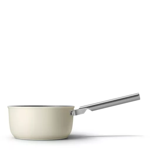 SMEG SZÓSZOS EDÉNY, 20 cm, edzett üveg fedő, rozsdamentes acél fogantyú, matt bézs