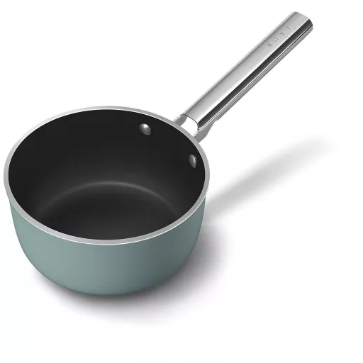 SMEG SZÓSZOS EDÉNY, 20 cm, edzett üveg fedő, rozsdamentes acél fogantyú, matt smaragdzöld