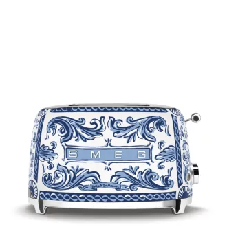 SMEG KENYÉRPIRÍTÓ, retro, 2 szeletes, D&G Blu Mediterraneo kollekció - WaterMarkt.hu