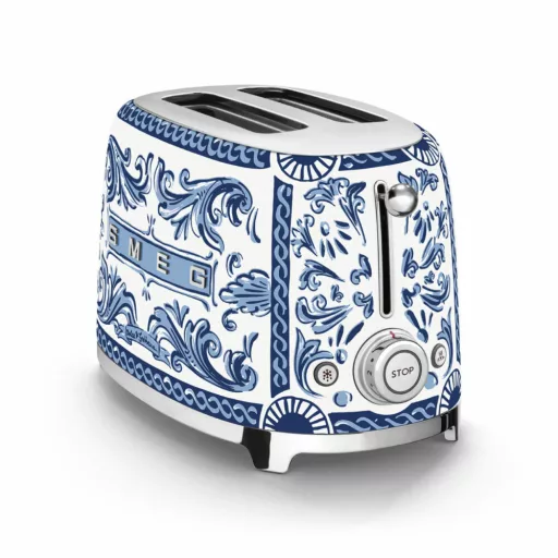SMEG KENYÉRPIRÍTÓ, retro, 2 szeletes, D&G Blu Mediterraneo kollekció - WaterMarkt.hu
