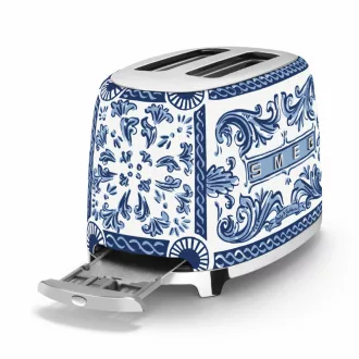 SMEG KENYÉRPIRÍTÓ, retro, 2 szeletes, D&G Blu Mediterraneo kollekció - WaterMarkt.hu