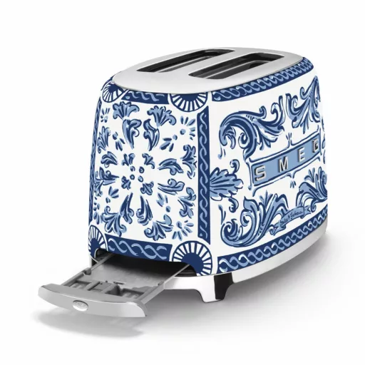 SMEG KENYÉRPIRÍTÓ, retro, 2 szeletes, D&G Blu Mediterraneo kollekció - WaterMarkt.hu