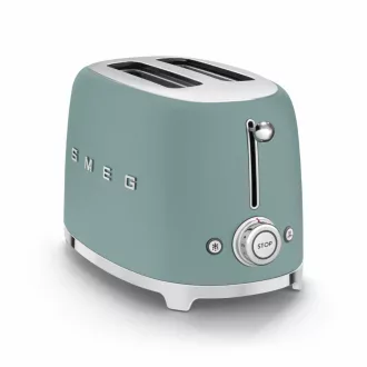 SMEG KENYÉRPIRÍTÓ, retro, 2 szeletes, matt smaragdzöld - WaterMarkt.hu