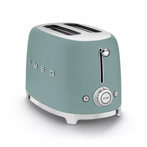 SMEG KENYÉRPIRÍTÓ, retro, 2 szeletes, matt smaragdzöld - WaterMarkt.hu