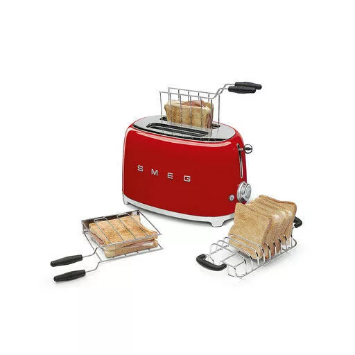 SMEG KENYÉRPIRÍTÓ, retro, 2 szeletes, piros - WaterMarkt.hu