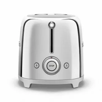 SMEG KENYÉRPIRÍTÓ, retro, 2 szeletes, fényes króm - WaterMarkt.hu